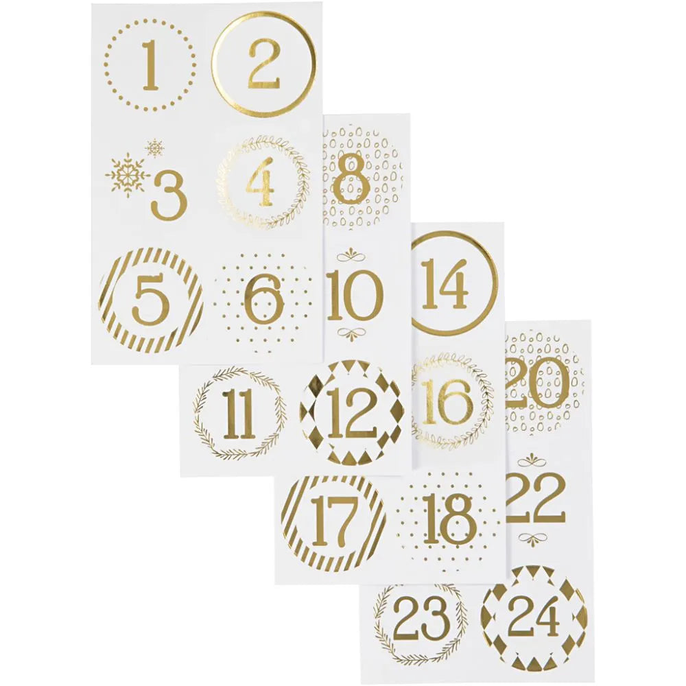 Stickers - Christmas Advent Numbers - Craft and Canvas