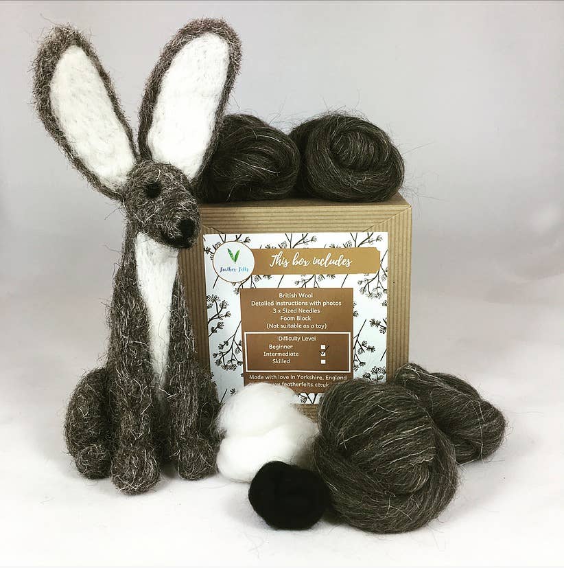 Grey Hare - Needle Felting Kit Without Foam